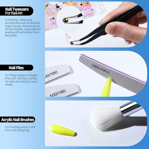 FANDAMEI Nail Art Kit With Nail Stand, Nail Art Tools, Nail Design Tools, Nail Brush, Nail Holder For Painting Nails, Nail Art Brushes, Nail Dotting Tool, Nail Tools For Nail Art, White - color: White