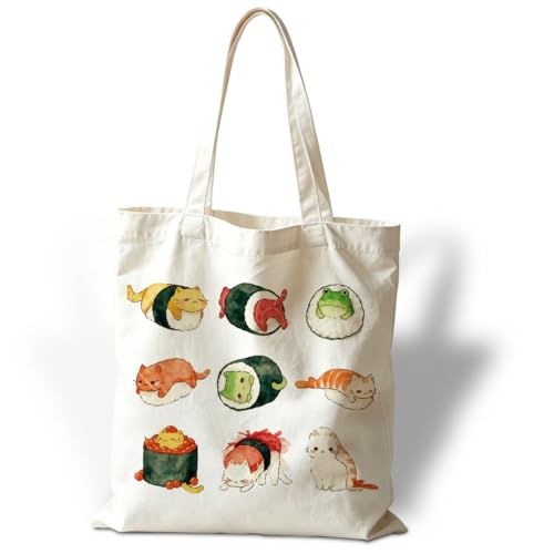 Funny Canvas Tote Bag, Reusable Shoulder Grocery Bag, Holiday Gift Bags for Friends, 13.7x15.7 inch - color: Style 10
