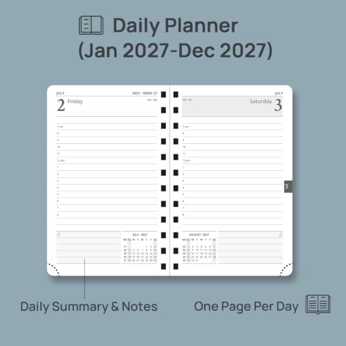 POPRUN 2027 Daily Planner One Page Per Day, 4.25" x 6.25" Small Calendar - color: Orange, size: Small - 4.25" x 6.25", style: Calendar Year 2027