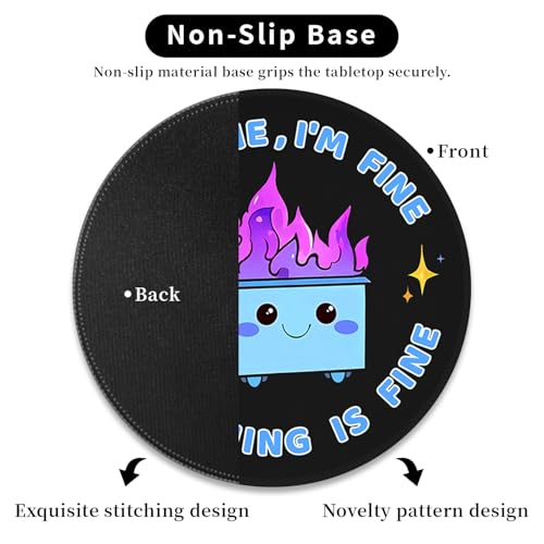 Hancynir Dumpster on Fire Round Mouse Pad, Small Mousepad for Office Desk - color: Blue Dumpster
