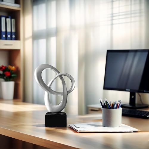 Dosker Abstract Sculpture Knot Decor Mobius Stripe Statue (Silver) - color: Sliver