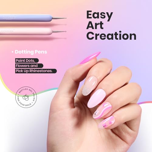Beetles Nail Art Brushes, 6pcs Nail Art Tool Set - color: C-Multicolor-6