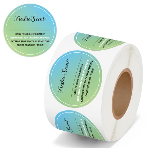 PANTIDE 500 Count Freshiess Scent Care Instruction Stickers (Green Blue) - color: Freshiess Green Blue