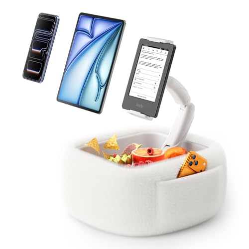 LULULOOK Tablet Pillow Stand for Kindle/iPad, Kindle Holder for Bed, White - color: Cloudy White