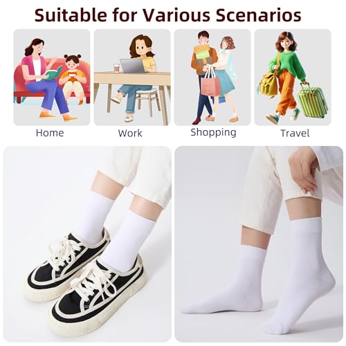 Corlap Women's Thin Above Ankle Socks-6Pairs Cotton Bootie Dress Crew Socks - color: 6 Pairs 2white+2black+2grey, size: 6-9