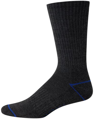 Nautica Mens Crew Socks 5 Pack Moisture Wicking Athletic Work & Dress Socks - color: Black/Gray