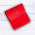 Leather Manicure Set Case Grooming Kit Organizer (Red) - color: Red
