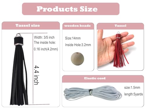 4.3'' Assorted Leather Tassels 20Pcs with Silver Caps - color: Mixed