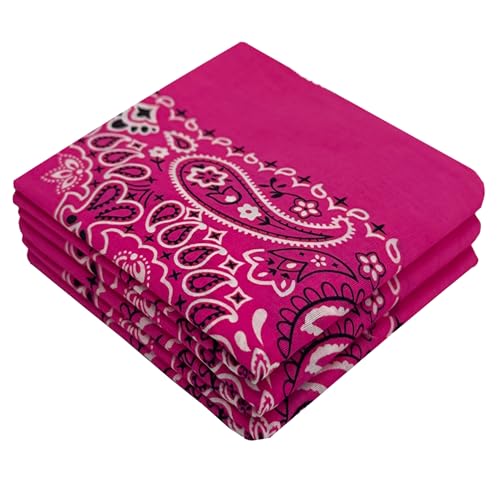 Every-ville Cotton Bandana Handkerchief for Men & Women, 3 Pack - color: Pink