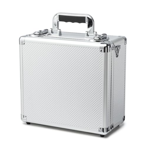 Lockable Trading Sports Card Case Storage Box Holder Organizer - color: Silver, size: Medium