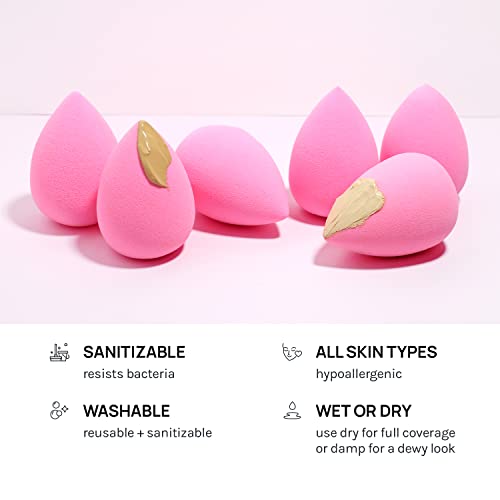 AOA Studio Collection makeup Sponge Set Latex Free and High-definition Set of 6 makeup Wonder blender For Powder Cream and Liquid, Super Soft Wonder Beauty Cosmetic (Pack of 3) - size: 6 Count (Pack of 3)