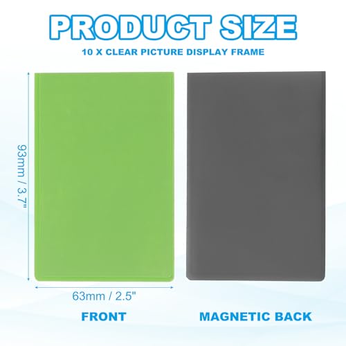 PATIKIL 2x3 Fridge Magnetic Frame, 10Pcs Mini Picture Frames Photo Frame Instant Film Small Picture Holder for Fujifilm Refrigerator, Green - color: Green
