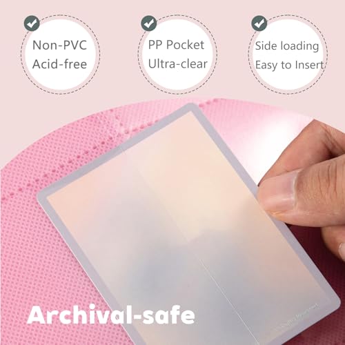 Pink Card Binder 4 Pocket, Trading Card Binder with Zipper, Holds 160 Cards - color: Pink