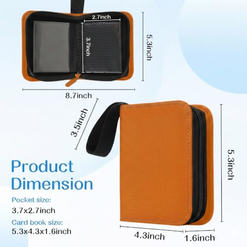 1 Pocket Card Binder–Collectible Trading Card Album, Single Card Holder with 20 Pages, Holds 40 Cards, Side-Loading Mini Binder for TCG, MTG, Sports, Baseball,Football,Small Sports Card Book,Orange - color: Orange