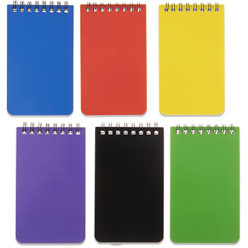 QiCheng 6pacs Pocket Notebook Mini Notepad Small Spiral Notebooks 3X5Inch - size: 6
