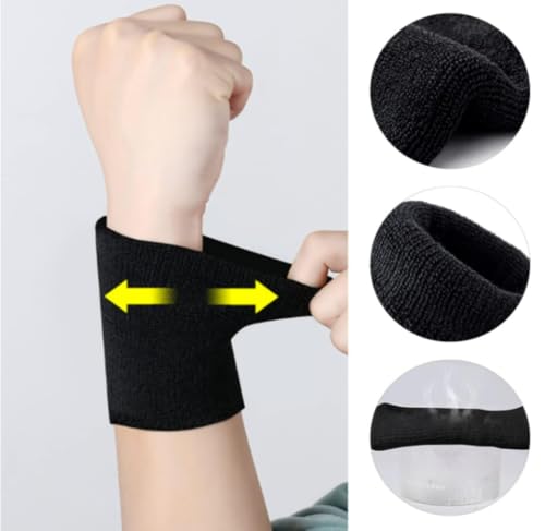 Sports Sweatbands - Arm Bands for Wrists, Sweat Absorption for Men & Women - color: Wristband - Black