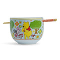 Winnie The Pooh Disney Friends Ceramic Ramen Dinnerware Set | Includes 20-Ounce Noodle Bowl and Wooden Chopsticks