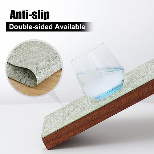 Homaxy PU Faux Leather Placemats for Dining Table, Set of 6, Grass Green - color: Grass Green