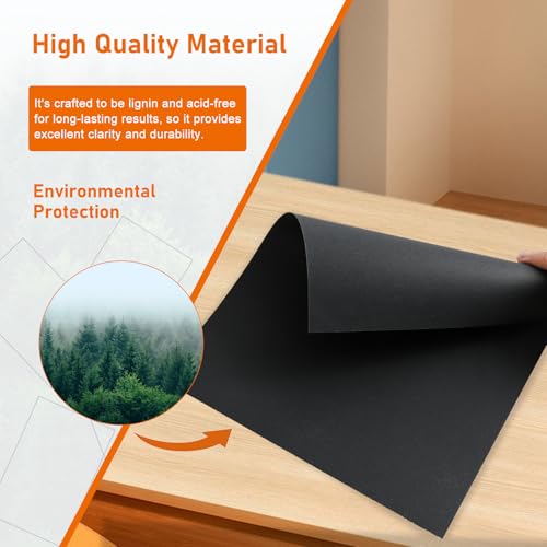 Guakicae 100 Sheets Black Cardstock 8.5 x 11 Printer Paper 75lb - color: Black, size: 100 Sheets