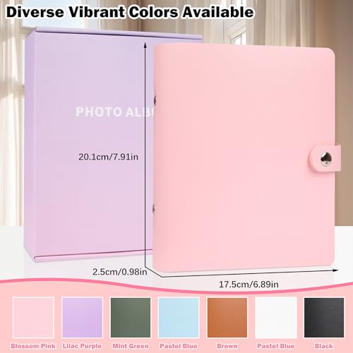 Ruibytree 320 Pockets Album for Instax Mini & Polaroid 2x3" Pictures, Pink - color: Pink