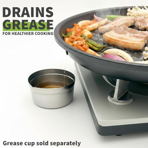 TECHEF - Stovetop Korean BBQ Non-Stick Grill Pan with Agni Portable Gas Stove Burner, Made in Korea (Grill Pan w Stove) - color: Grill Pan w Stove