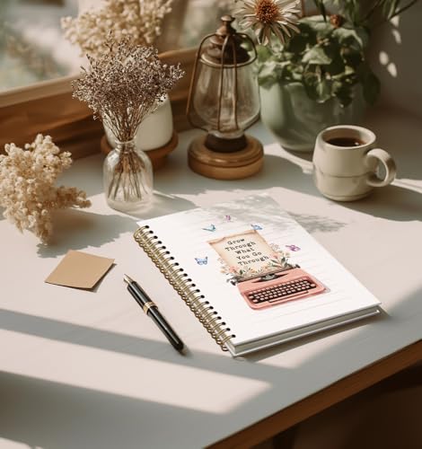 Notebooks Journal For Women-Cute Notebook For Women Men Friends Gifts On Birthday Christmas Mother's Day,Grow Through What You Go Through College Ruled Lined Gold Spiral Bound Hardcover,5.8"x8.3" - color: Grow through