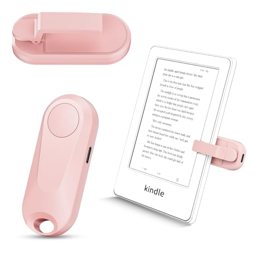 RF Remote Control Page Turner for Kindle Paperwhite Oasis eReaders Kobo,Camera Video Recording Remote Triggers, Page Turner for ipad Tablets Reading Novels Comics (Pink) - color: Pink