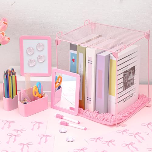 Patelai 26 Pcs Locker Accessories for Girls Pink Bow Magnetic Locker Decor