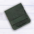 Leather Manicure Set Case Grooming Kit Organizer (Atlantic Deep Green) - color: Atlantic Deep Green