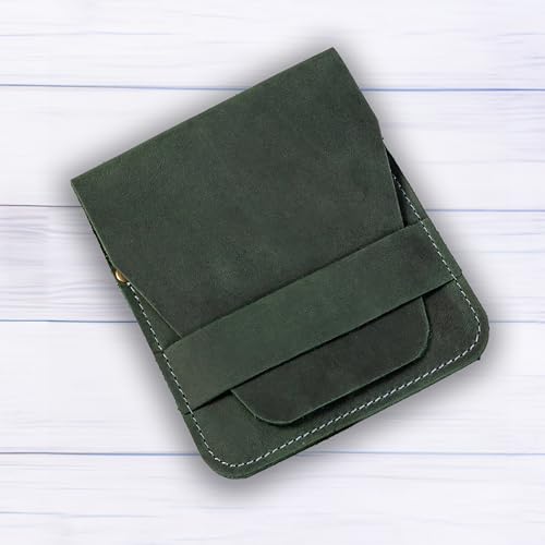 Leather Manicure Set Case Grooming Kit Organizer (Atlantic Deep Green) - color: Atlantic Deep Green