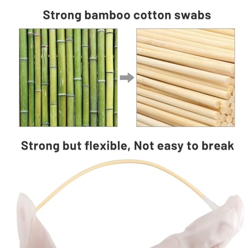 1000Pcs Long Wooden Cotton Swabs Lint Free Tipped Applicators - color: White