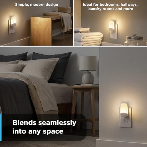 GE Plug in Night Light with Dusk to Dawn Sensor, 4 Pack - color: Warm White, size: 4 Pack