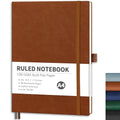 RETTACY Lined Journal Notebook, 96 Numbered Pages, A4 Size (8.5'' x 11'') - color: Brown, style: Lined