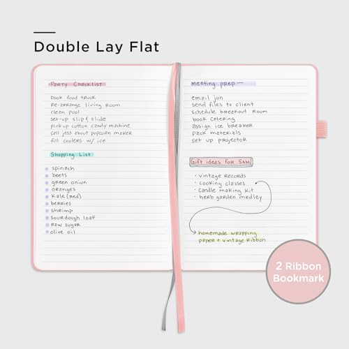 &And Per Se Lined Hardcover Notebook – A5 5.7"x8" College Ruled, 160 Pages, 100gsm Thick Paper – Aesthetic Journal for Women, Gift-Ready Planner, Everyday Writing Notebook (Blush) - color: q.Blush with Pattern, style: Lined with Pattern