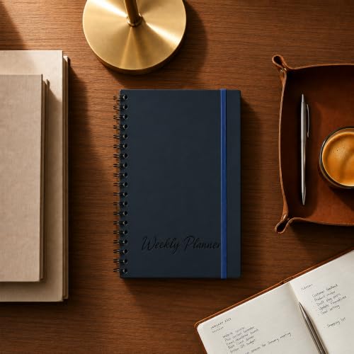 Nextnoid A5 Undated Weekly Planner with Goal & Habit Tracker, Navy Blue - color: Navy Blue, style: b-Weekly Undated
