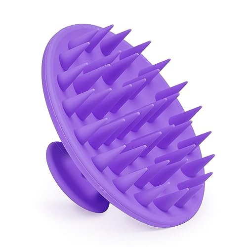 Meartchy Silicone Scalp Massager Shampoo Brush, Scalp Scrubber for Hair Growth (Purple) - color: Purple