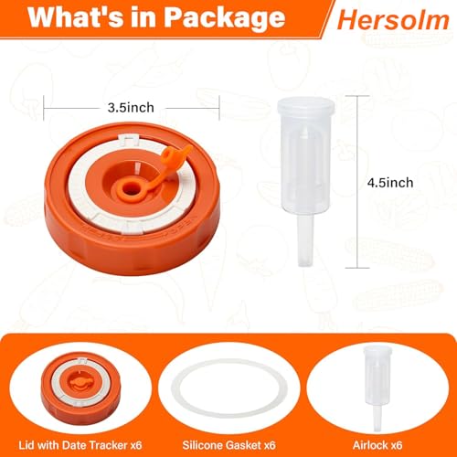 6 Pack Fermentation Lids with Airlocks for Wide Mouth Mason Jar - size: 3.3 IN*6 Pack (No Jar)