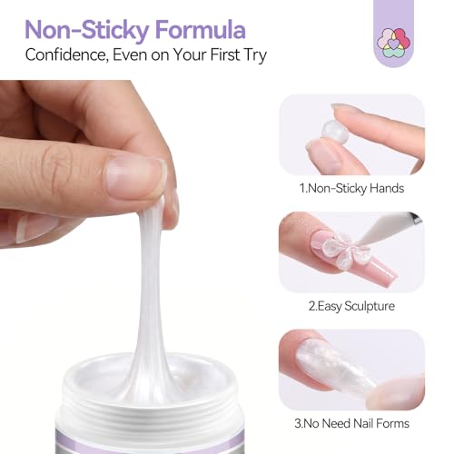 SAVILAND Non-Sticky Solid Builder Nail Gel, Satin Milk White 3D Gel, 2.02oz - size: 2.02 Fl Oz (Pack of 1)