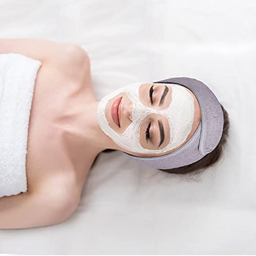 Facial Spa Headbands 4 PCS Makeup Shower Bath Wrap for Women Washing Face - color: Gray