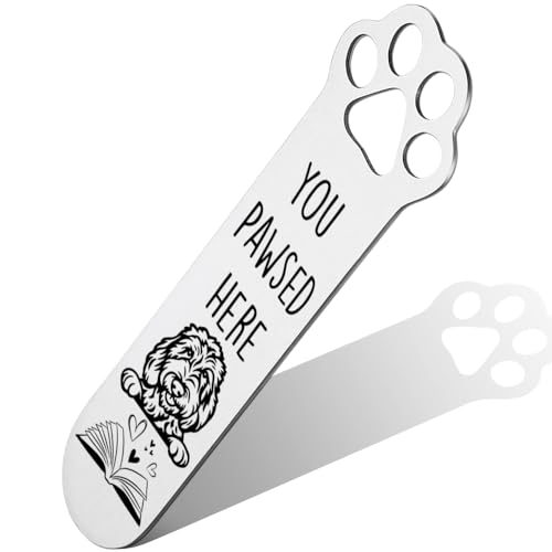 FOKCBOCM Goldendoodle Gifts, Goldendoodle Dog Bookmark for Goldendoodle Dog Lover Book Lovers Bookworm Bookish Nerd, Bookmark Dog Lover, Book Club Gifts for Reader Dog Owner Lover-DX129, Silver - style: Goldendoodle Dog