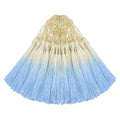 50Pcs 5 Inch Bulk Bookmark Tassel Kit for Graduation, Keychain(Beige Blue) - color: Beige&blue