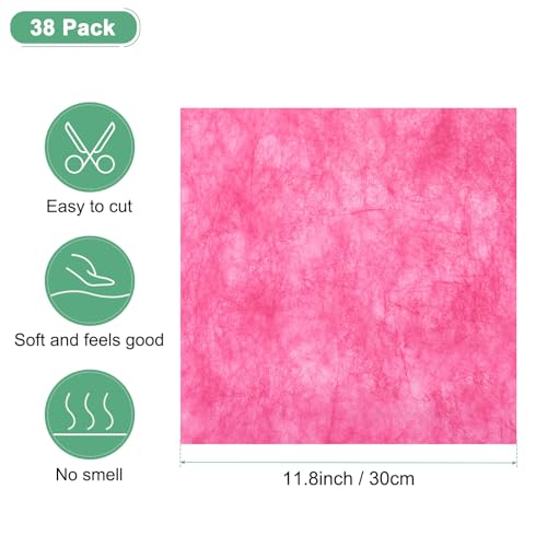 M METERXITY 38-Sheet Korean Cotton Wrapping Flower Paper, 11.8 Inch Waterproof Floral Wrapping Cotton Paper for Bouquets/Gift Packaging [Hot Pink] - color: Hot Pink