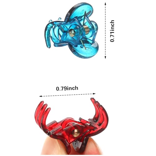 JANYUN 48Pcs Colorful Mini Hair Claw Clips, Small Plastic Hair Clips - color: Multicolor
