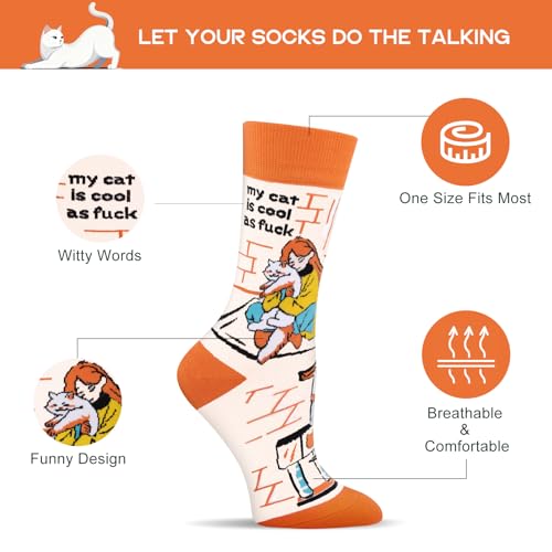 Funny Socks for Women and Teenage Girls, Cute Crazy Unique Novelty Gifts - color: A-cat-4