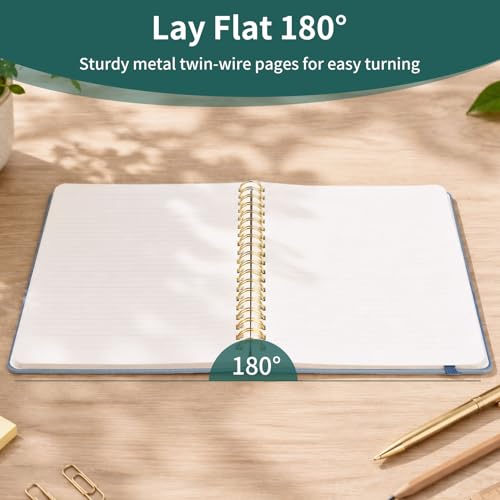 Spiral Notebook - 7.24" x 10" College Ruled Journal with Inner Pockets and 180 Pages, PU Leather Cover Business Journal, Twin-Wire Binding Notebook Perfect for Office & Home School Supplies Green - color: 004-Green-1pack, size: B5-180 pages