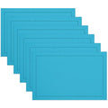 Ruvanti Placemats Set of 6, Linen Cotton Blend Place Mats, 13x19 – Blue - color: Blue