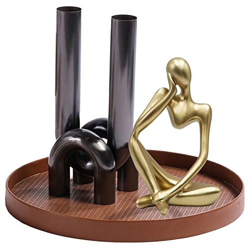 Dnoifne Thinker Statues and Sculptures, Resin Thinker Statue Ornaments, Abstract Style Sculptures, Housewarming Gifts, Housewarming Decorations, Living Room Dining Desk Decorations(Gold Right, Large) - color: Gold Right, size: Large