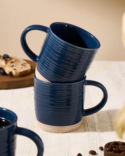 famiware Coffee Mugs Set of 4, 13 oz Mug Set, Ceramic Cup Set with Handle - color: Constellation-Abysses Blue, size: 4 Count (Pack of 1)