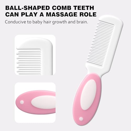 Baby Grooming Kit,Baby Health Care Kit,Baby Brush Soft Bristles 5 pcs Baby Nail Kit Nursery Care Kit Baby Hair Brush Hair Comb Nail Kit Safety Cutter Nail Clipper Set Pink - color: 5pcs Pink