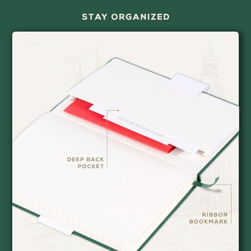 BEECHMORE BOOKS Premium Lined Leather Journal for Men & Women, 5" x 8" (A5) Thick 120gsm Ivory Cream Paper Notebook, Hardcover Vegan Leather Personal Diary, With Gift Box (Dartmouth Green) (Pack of 2) - color: Dartmouth Green, size: A5 - 5.8" x 8.3" Mediu